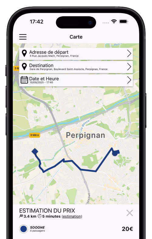 Mockup de l'application SooCAB