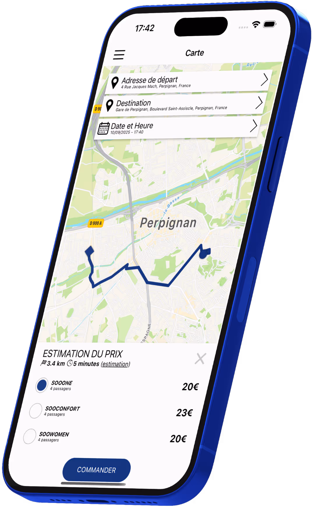 Mockup de l'application SooCAB